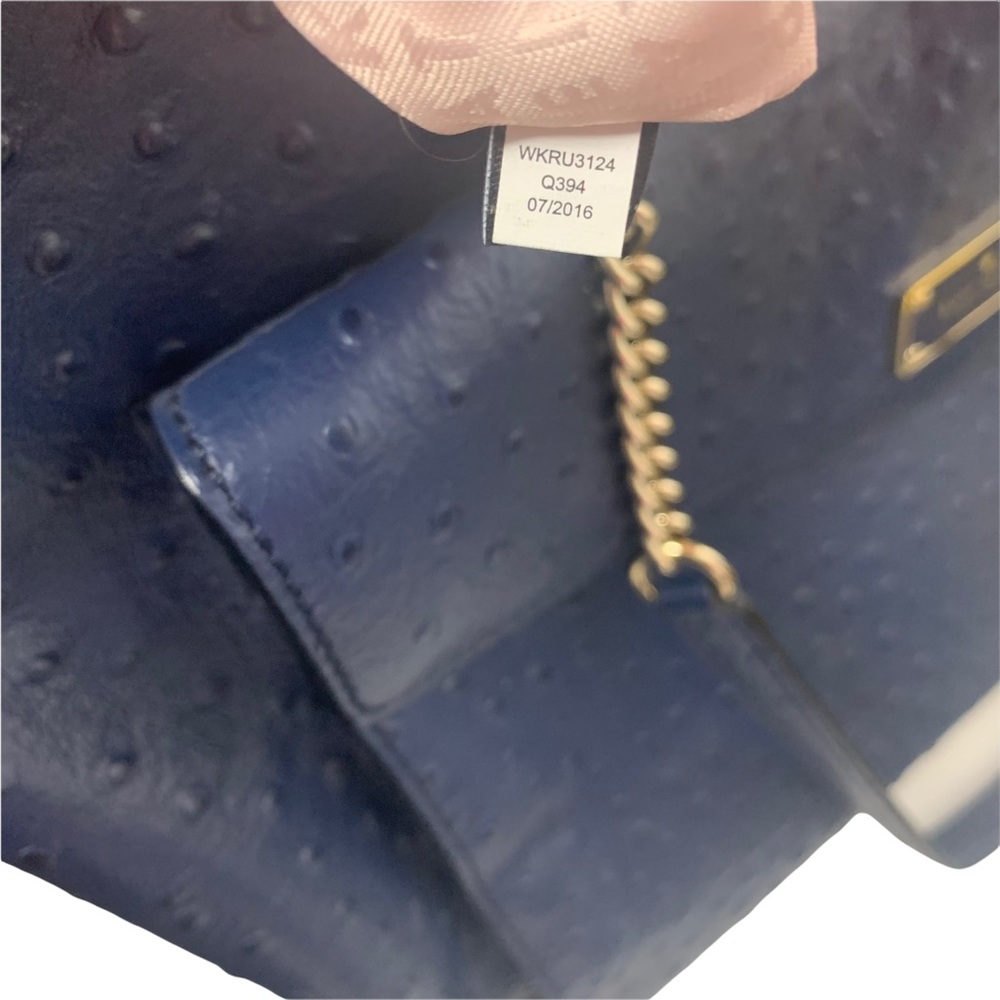 Kate Spade a la vita ostrich halsey Large Navy Leather Bag - Picture 6 of 16
